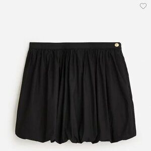 Black cotton poplin bubble skirt